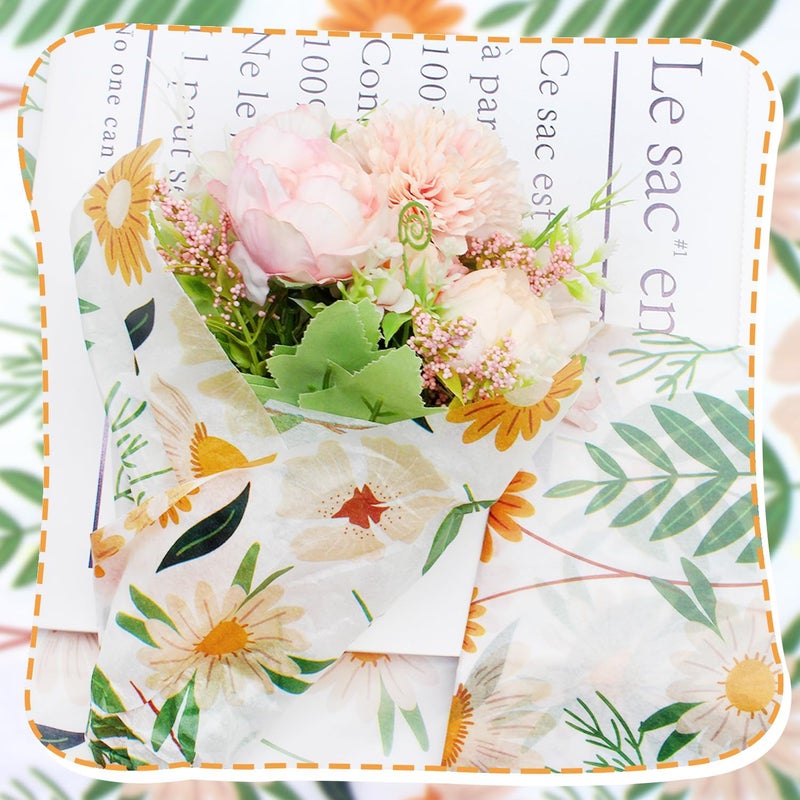 Benvo 20 Sheets Floral Print Tissue Paper 20 inch x 29 inch Decoupage Paper Decorative Tissue Gift Wrapping for DIY Art Craft Spring Wedding Birthday Baby Shower(Style G) - Image 5